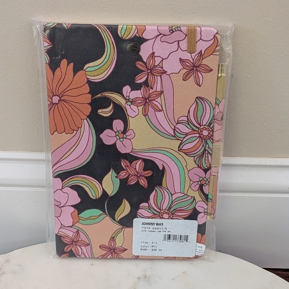 New Johnny Was Tate Journal and Pen Set Floral Multi H44523-8 Boho Retro $48